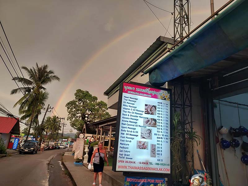 Rainbow outside Bussaba Massage